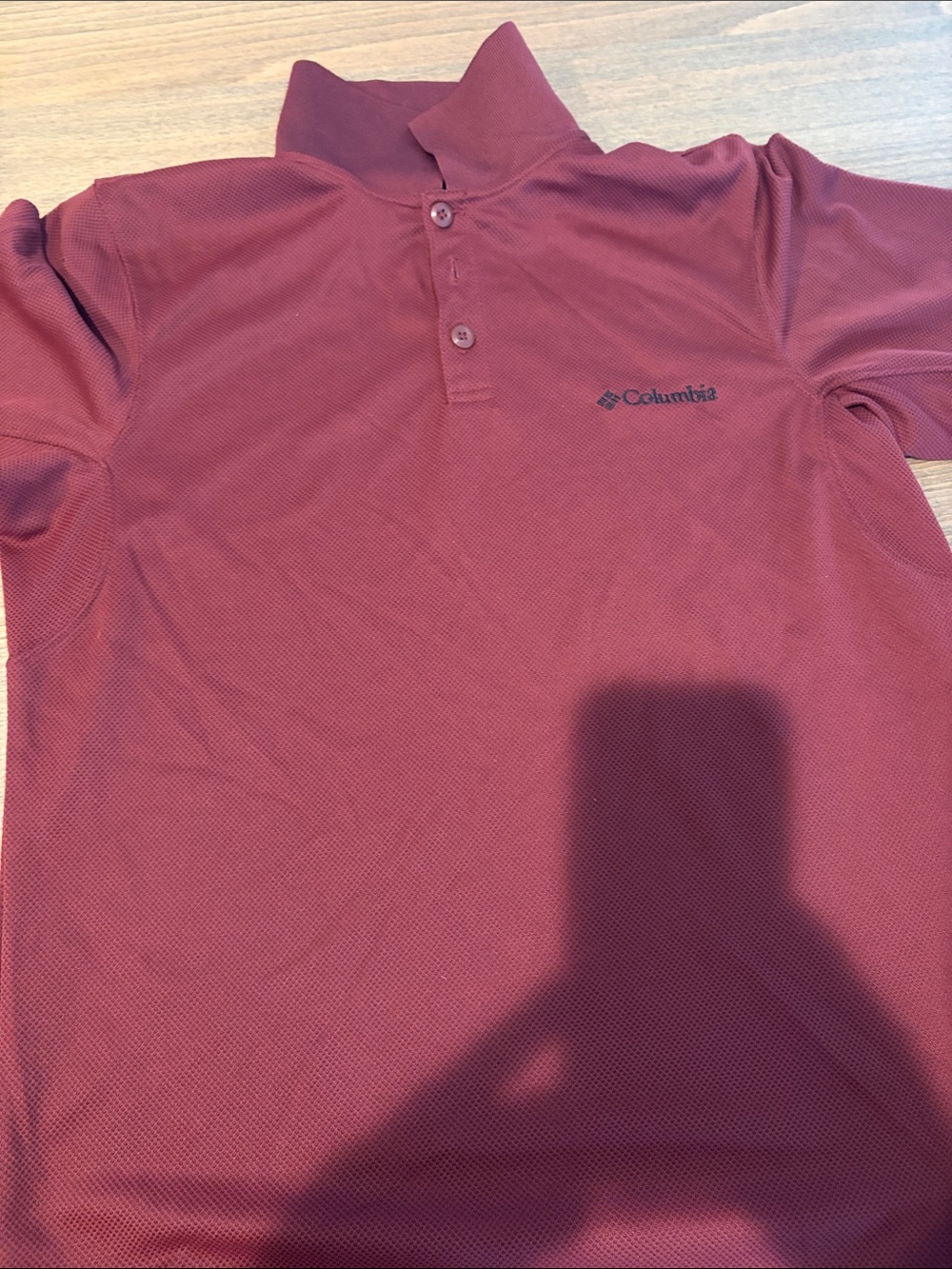 Columbia Men's Maroon Short-Sleeve Button-Down Polo